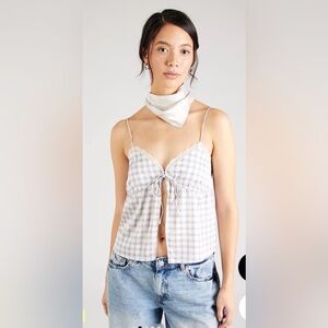 NWT MONKI Plaid Spaghetti Strap Top